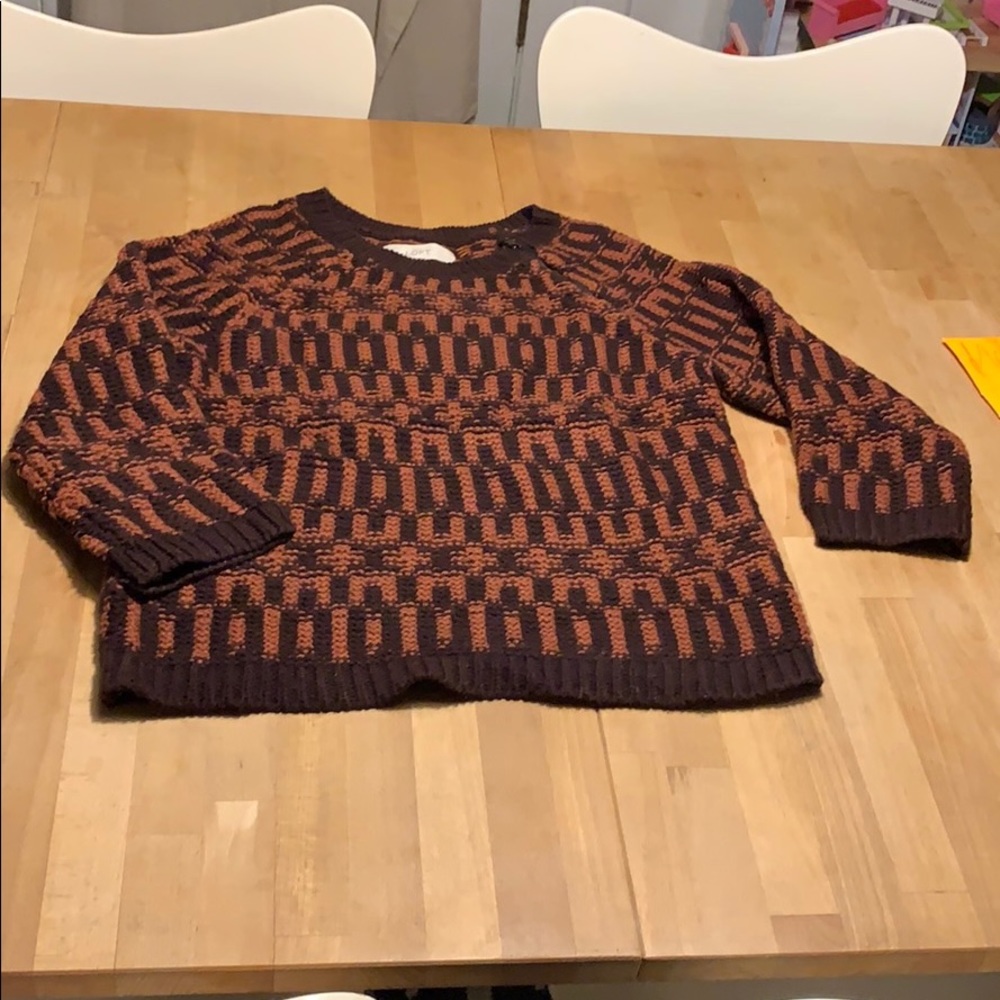 Ann Taylor loft 3/4 sleeve print sweater xs